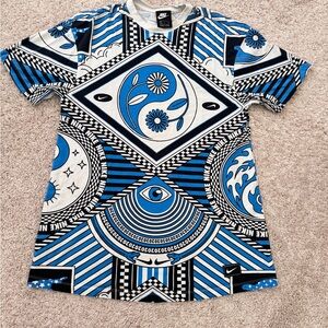 Nike Limited Blue and White Evil Eye T-Shirt Dress /over size Tshirt (unisex) S
